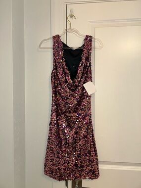 Zara Pink and Purple Sequin Mini Dress